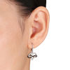 Thumbnail Image 1 of Diamond Accent Infinity Heart Drop Earrings in Sterling Silver with Black Rhodium
