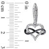 Thumbnail Image 2 of Diamond Accent Infinity Heart Drop Earrings in Sterling Silver with Black Rhodium