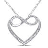 Thumbnail Image 0 of 0.06 CT. T.W. Diamond Infinity Heart Pendant in Sterling Silver