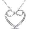 Thumbnail Image 1 of 0.06 CT. T.W. Diamond Infinity Heart Pendant in Sterling Silver