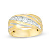 Thumbnail Image 0 of Men's 1.00 CT. T.W. Diamond Seven Stone Slant Ring in 10K Gold