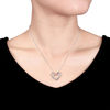 Thumbnail Image 2 of 0.10 CT. T.W. Diamond Infinity Double Heart Pendant in Sterling Silver with Rose Rhodium