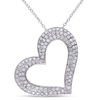0.99 CT. T.W. Diamond Tilted Heart Pendant in Sterling Silver