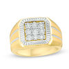 Thumbnail Image 1 of Men's 0.20 CT. T.W. Diamond Square Composite Ring in 10K Gold