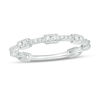 Thumbnail Image 1 of 0.15 CT. T.W. Diamond Rectangle Station Wedding Band in 10K White Gold