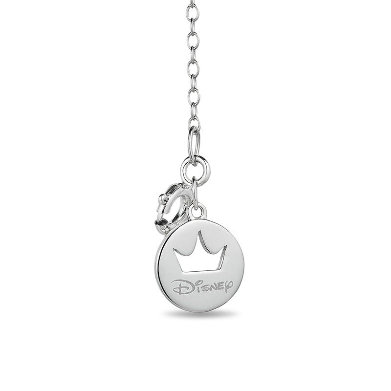 Enchanted Disney Belle 0.18 CT. T.W. Diamond Rose in Dome Pendant in Sterling Silver and 10K Rose Gold - 19"|Peoples Jewellers