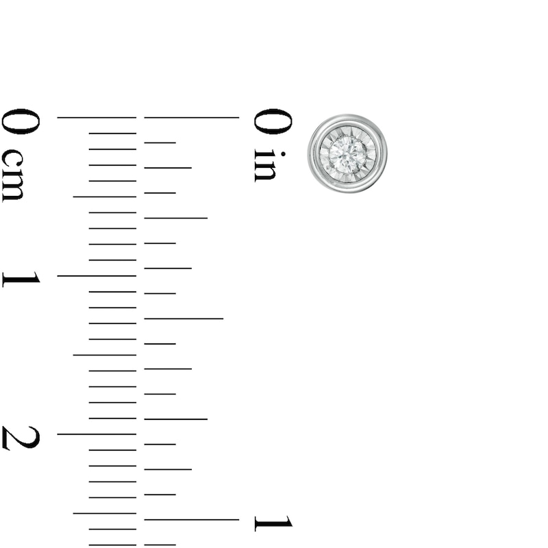 Main Image 3 of 0.10 CT. T.W. Diamond Solitaire Stud Earrings in 10K White Gold