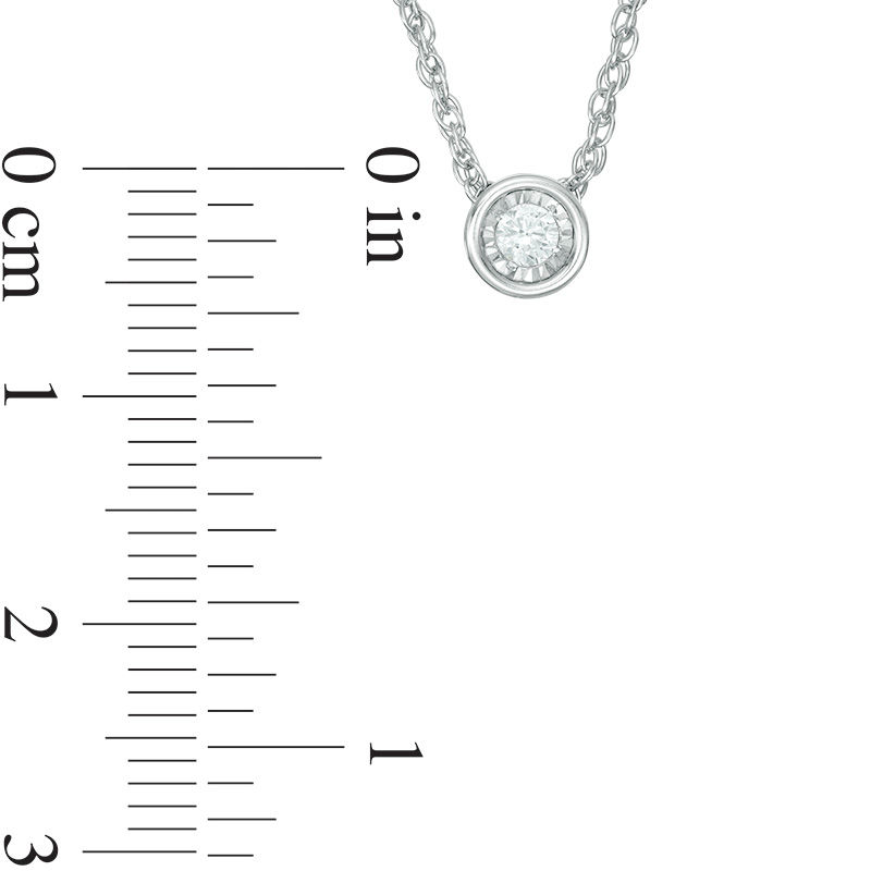 Main Image 2 of 0.10 CT. Diamond Solitaire Pendant in 10K White Gold