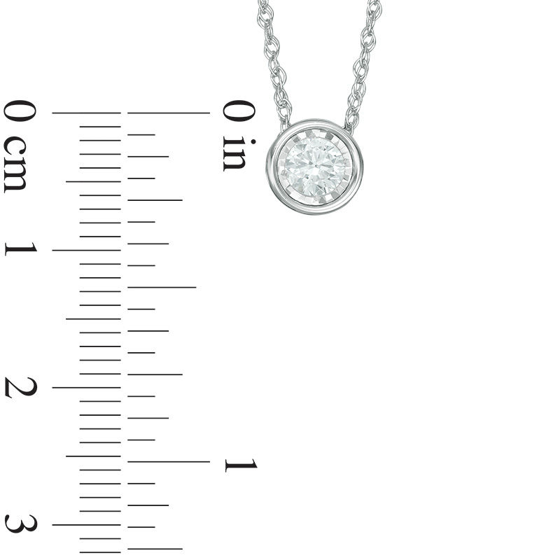 Main Image 2 of 0.30 CT. Diamond Solitaire Pendant in 10K White Gold