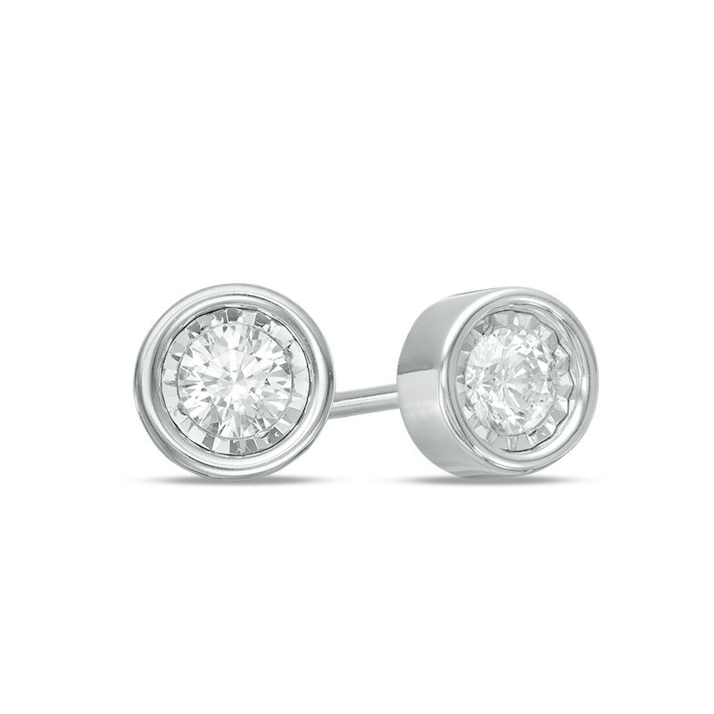 0.30 CT. T.W. Diamond Solitaire Stud Earrings in 10K White Gold