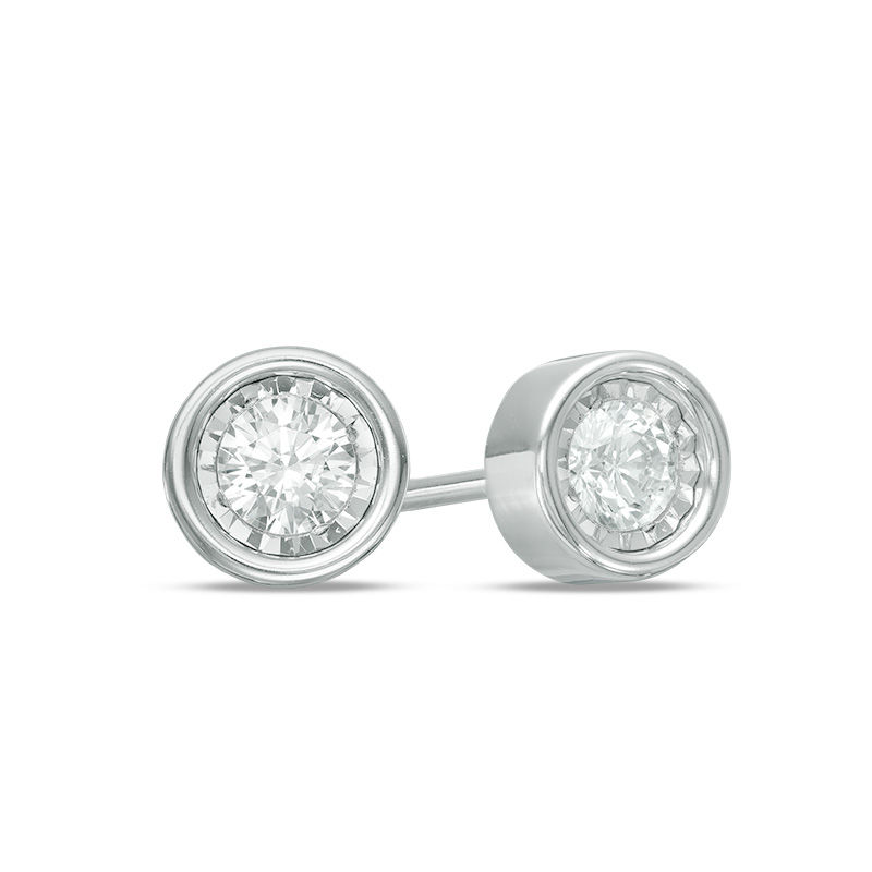 Main Image 1 of 0.30 CT. T.W. Diamond Solitaire Stud Earrings in 10K White Gold