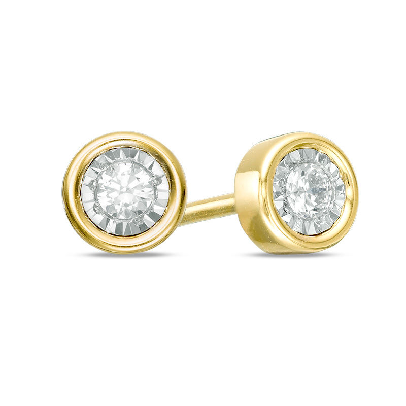 0.10 CT. T.W. Diamond Solitaire Stud Earrings in 10K Gold