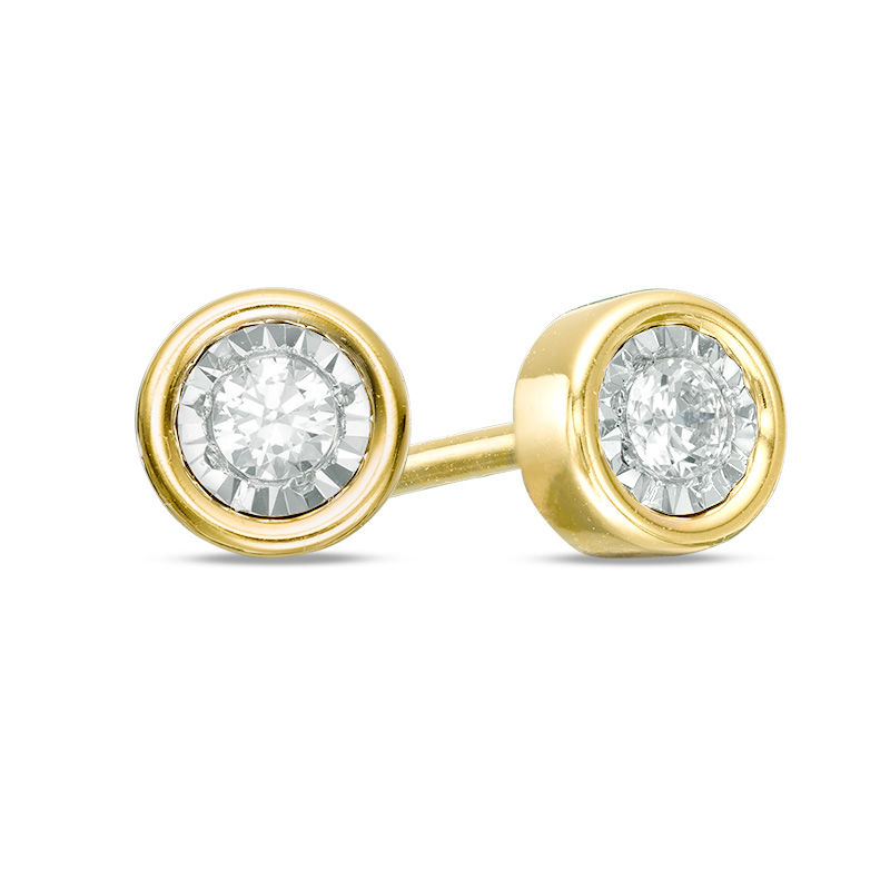 Main Image 1 of 0.10 CT. T.W. Diamond Solitaire Stud Earrings in 10K Gold