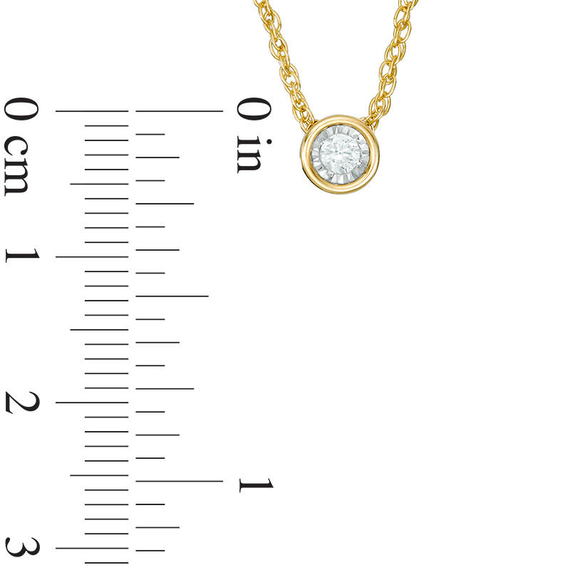 Main Image 2 of 0.10 CT. Diamond Solitaire Pendant in 10K Gold