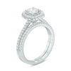 Thumbnail Image 2 of 1.00 CT. T.W. Certified Canadian Diamond Cushion Frame Bridal Set in Platinum (H/VS2)