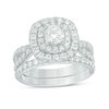 Thumbnail Image 0 of 2.00 CT. T.W. Diamond Double Cushion Frame Bridal Set in 14K White Gold