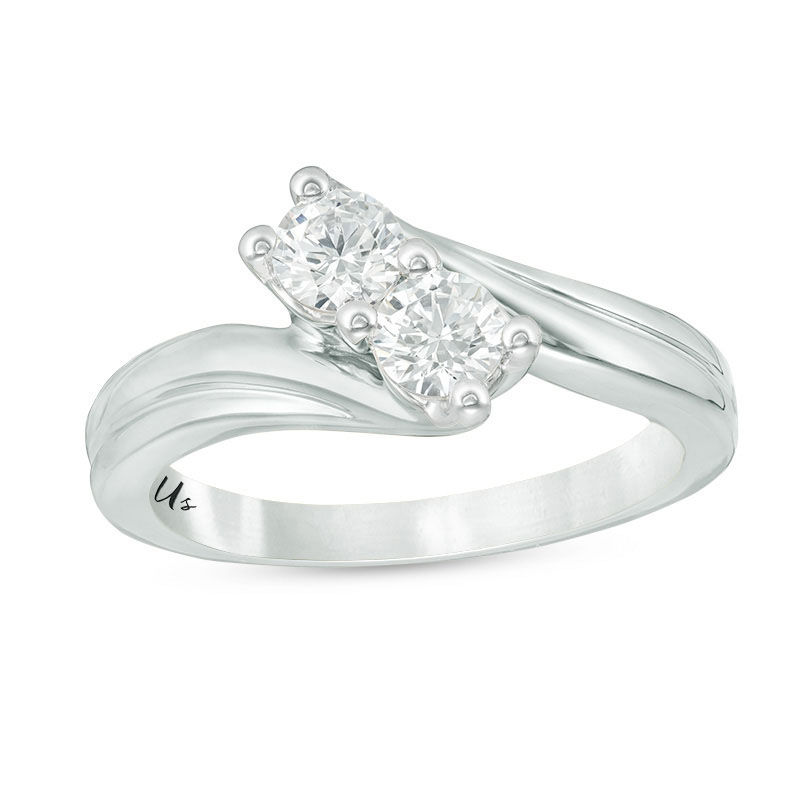 Ever Us™ CT. T.W. Two-Stone Diamond Bypass Ring in 14K Gold