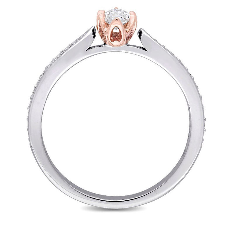 Julianna B™ 0.46 CT. T.W. Marquise Diamond Petal Frame Engagement Ring in 14K Two-Tone Gold