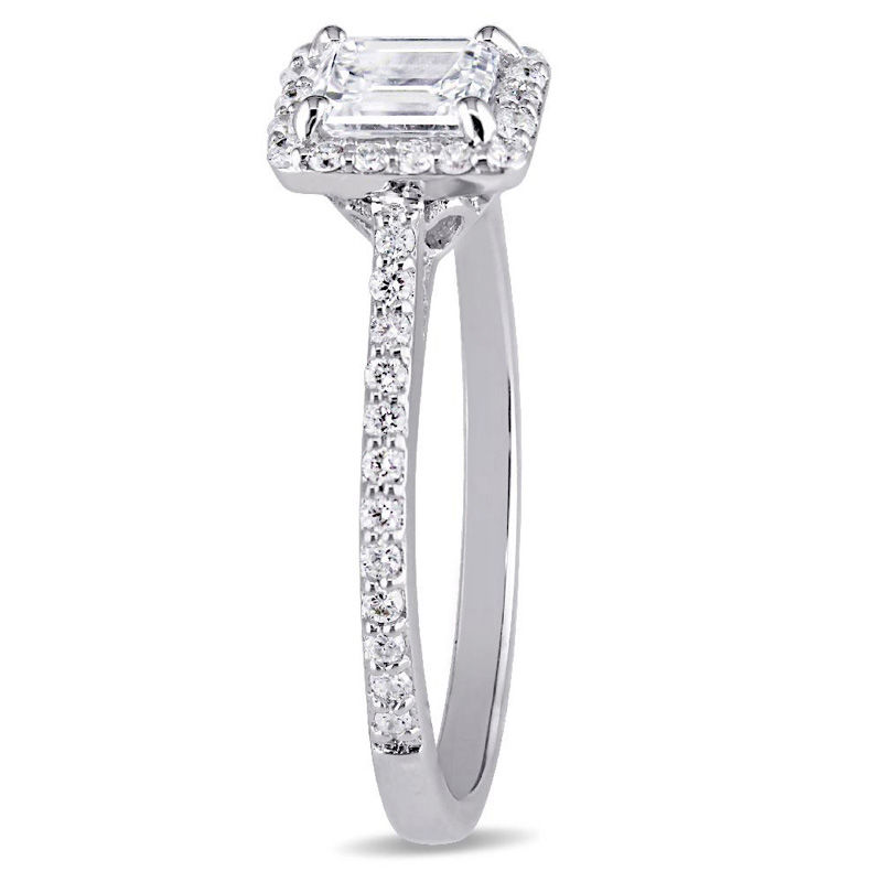 Main Image 2 of Julianna B™ 0.75 CT. T.W. Emerald-Cut Diamond Frame Engagement Ring in 14K White Gold