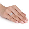 Thumbnail Image 4 of Julianna B™ 0.75 CT. T.W. Emerald-Cut Diamond Frame Engagement Ring in 14K White Gold
