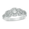 Thumbnail Image 1 of 0.70 CT. T.W. Diamond Frame Celtic Knots Engagement Ring in 10K White Gold