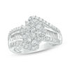 Thumbnail Image 0 of 0.95 CT. T.W. Composite Diamond Three Row Bypass Ring in 10K White Gold