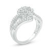 Thumbnail Image 1 of 0.95 CT. T.W. Composite Diamond Three Row Bypass Ring in 10K White Gold