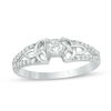 Thumbnail Image 0 of 0.30 CT. T.W. Diamond Celtic Knots Split Shank Engagement Ring in 10K White Gold