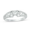 Thumbnail Image 1 of 0.30 CT. T.W. Diamond Celtic Knots Split Shank Engagement Ring in 10K White Gold