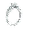 Thumbnail Image 1 of 0.30 CT. T.W. Diamond Celtic Knots Split Shank Engagement Ring in 10K White Gold