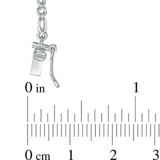 Oval Lab-Created Ruby and White Sapphire Alternating Drop Necklace in Sterling Silver - 17"