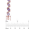 Thumbnail Image 2 of 6.0mm Rose de France Amethyst and Lab-Created White Sapphire Bracelet in Sterling Silver with 18K Rose Gold Plate - 7.5"