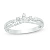 Thumbnail Image 0 of 0.20 CT. T.W. Diamond Leaf Anniversary Band in 14K White Gold