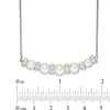 Thumbnail Image 1 of 6.0 - 8.0mm Cultured Freshwater Pearl and Lab-Created White Sapphire Bolo Necklace in Sterling Silver - 26"