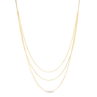 Triple Strand Necklace in 14K Gold