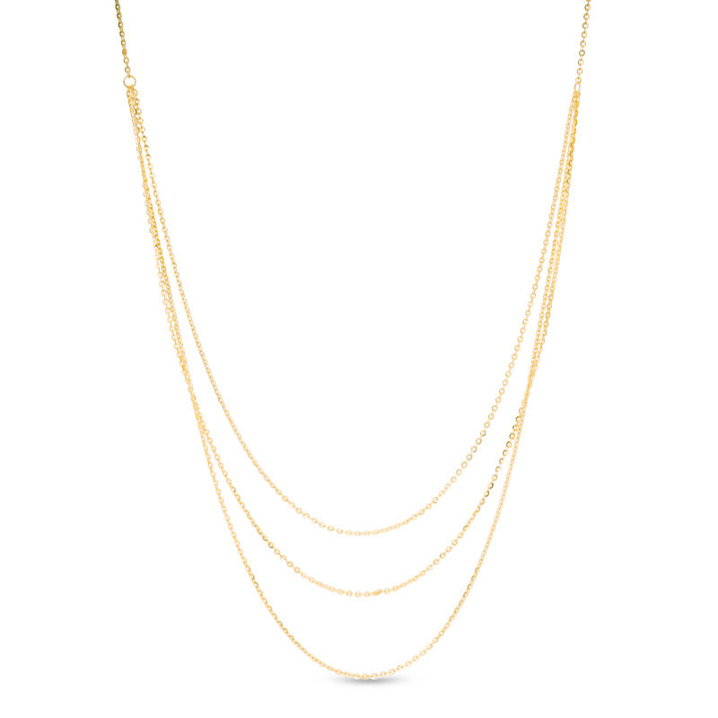 Triple Strand Necklace in 14K Gold