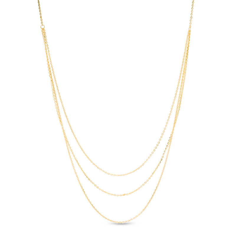 Triple Strand Necklace in 14K Gold|Peoples Jewellers