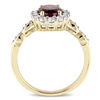 Thumbnail Image 3 of Oval Garnet, White Topaz and Diamond Accent Frame Ring in 14K Gold