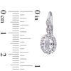 Thumbnail Image 2 of Oval White Topaz and Diamond Accent Frame Drop Earrings in 14K White Gold