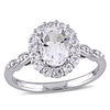 Thumbnail Image 0 of Oval White Topaz and Diamond Accent Frame Ring in 14K White Gold