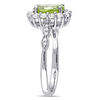 Thumbnail Image 1 of Oval Peridot, White Topaz and Diamond Accent Frame Ring in 14K White Gold