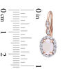 Thumbnail Image 2 of Oval Opal, White Topaz and Diamond Accent Frame Drop Earrings in 14K Rose Gold