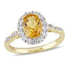 Thumbnail Image 1 of Oval Citrine, White Topaz and Diamond Accent Frame Ring in 14K Gold