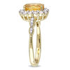 Thumbnail Image 2 of Oval Citrine, White Topaz and Diamond Accent Frame Ring in 14K Gold