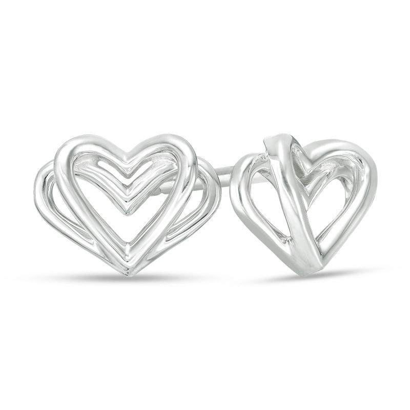 The Kindred Heart from Vera Wang Love Collection Mini Stud Earrings in Sterling Silver