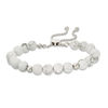 Thumbnail Image 0 of 8.0mm Howlite and Polished Bead Bolo Bracelet in Sterling Silver - 9.0"
