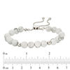 Thumbnail Image 1 of 8.0mm Howlite and Polished Bead Bolo Bracelet in Sterling Silver - 9.0"