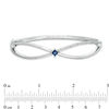 Vera Wang Love Collection Princess-Cut Blue Sapphire and 0.37 CT. T.W. Diamond Bangle in Sterling Silver - 7.5"