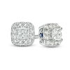 Thumbnail Image 1 of Vera Wang Love Collection 0.37 CT. T.W. Princess-Cut Diamond Frame Stud Earrings in 14K White Gold