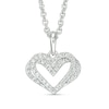Thumbnail Image 1 of The Kindred Heart from Vera Wang Love Collection 0.09 CT. T.W. Diamond Mini Pendant in Sterling Silver - 19"
